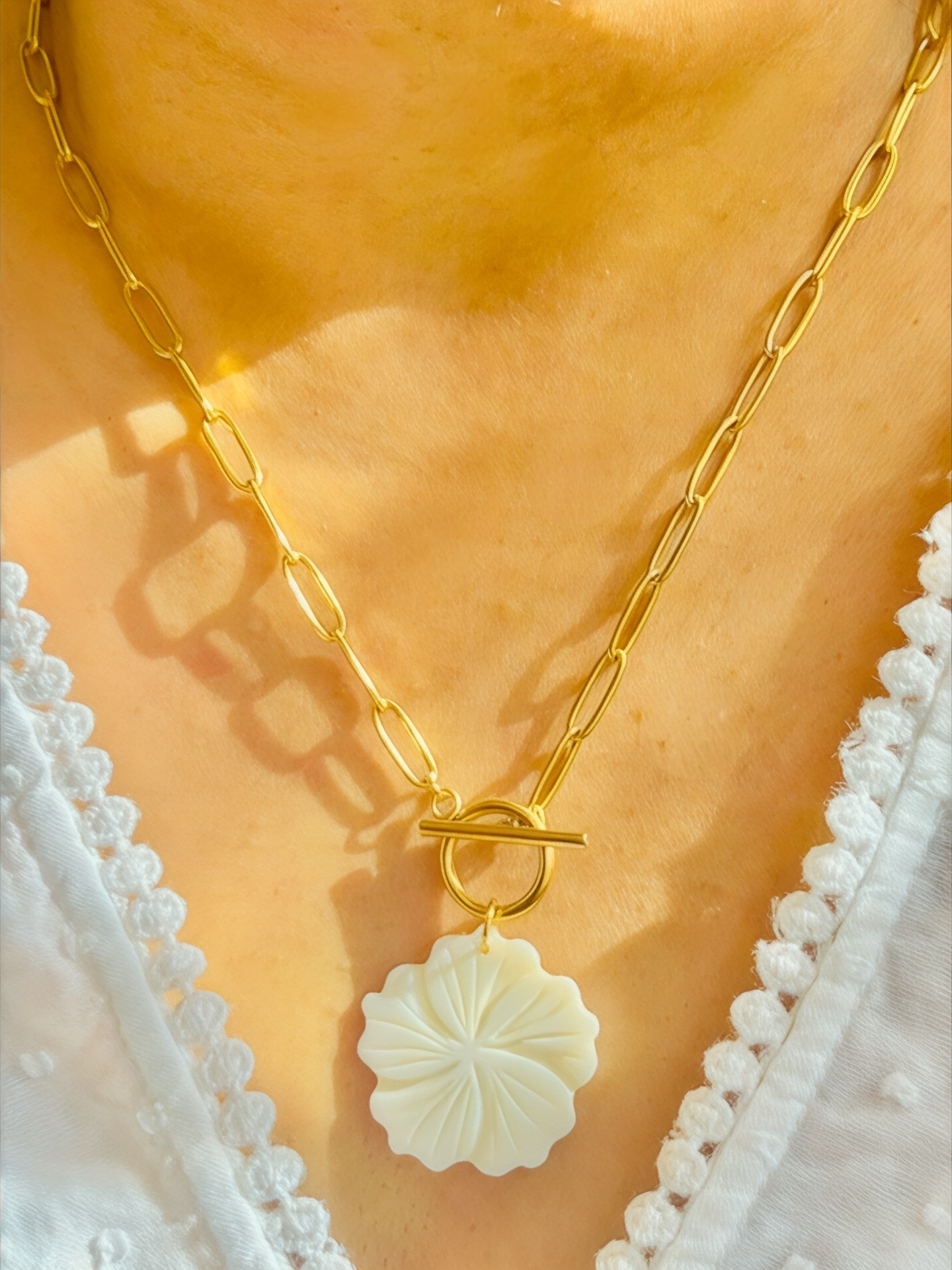 Golden Hibiscus Necklace