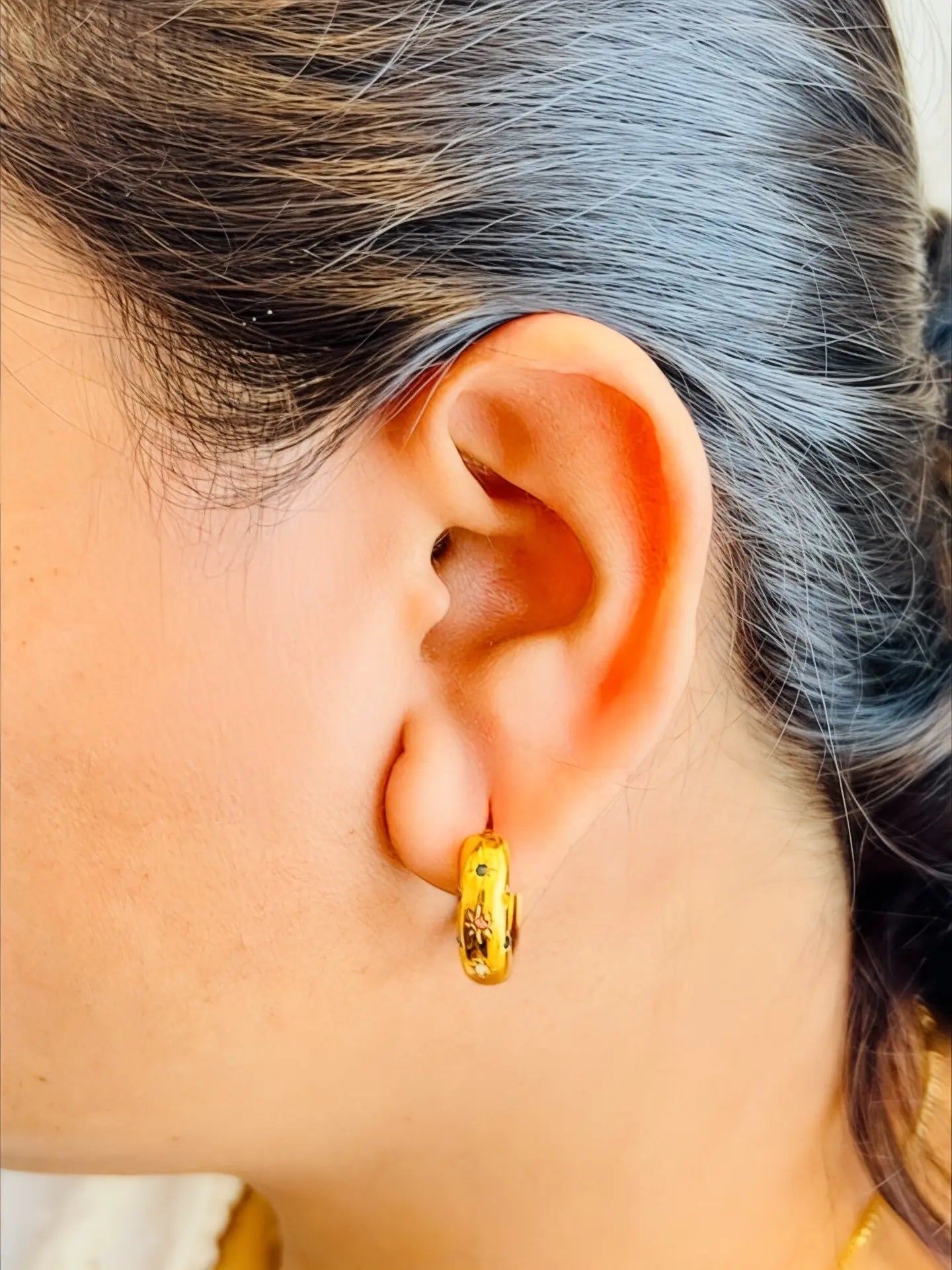 Celestial Engraved Hoop Earrings - Laliyo Bedminster