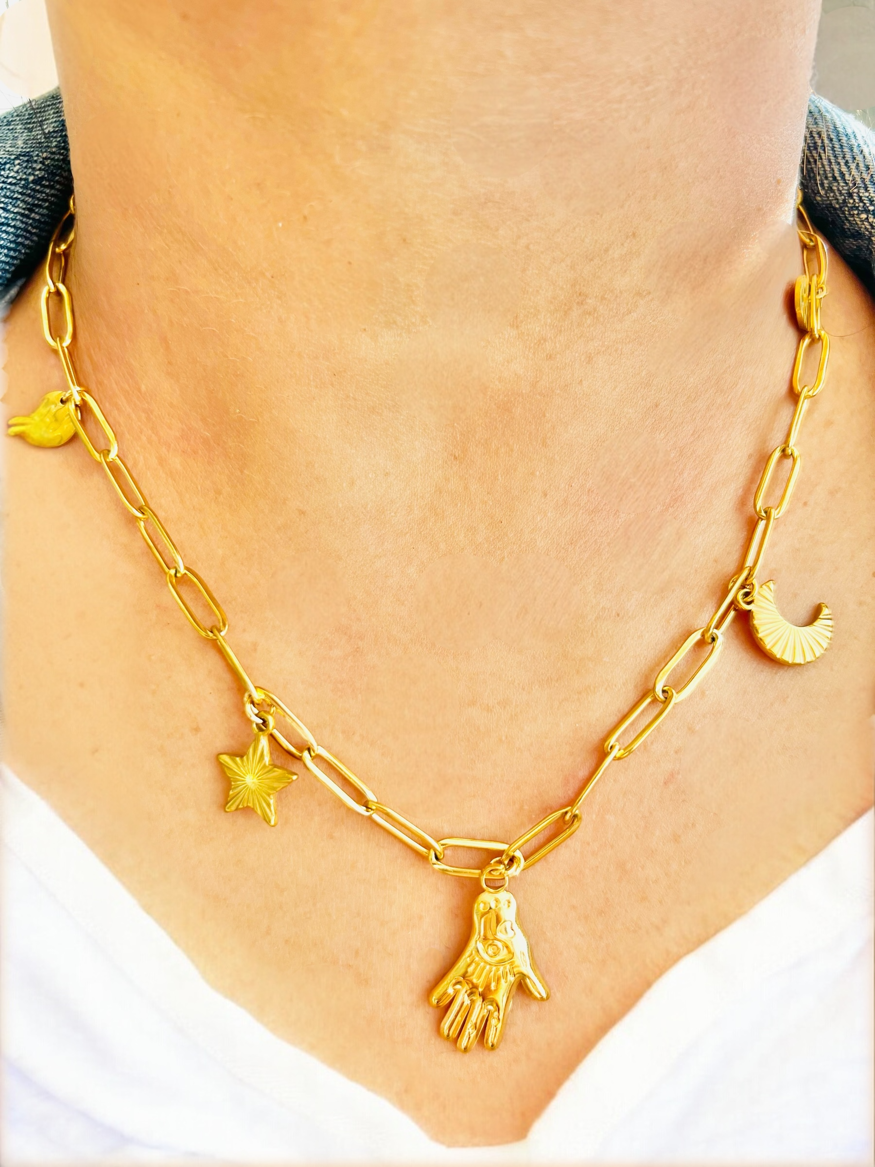 Hamsa Halo Necklace