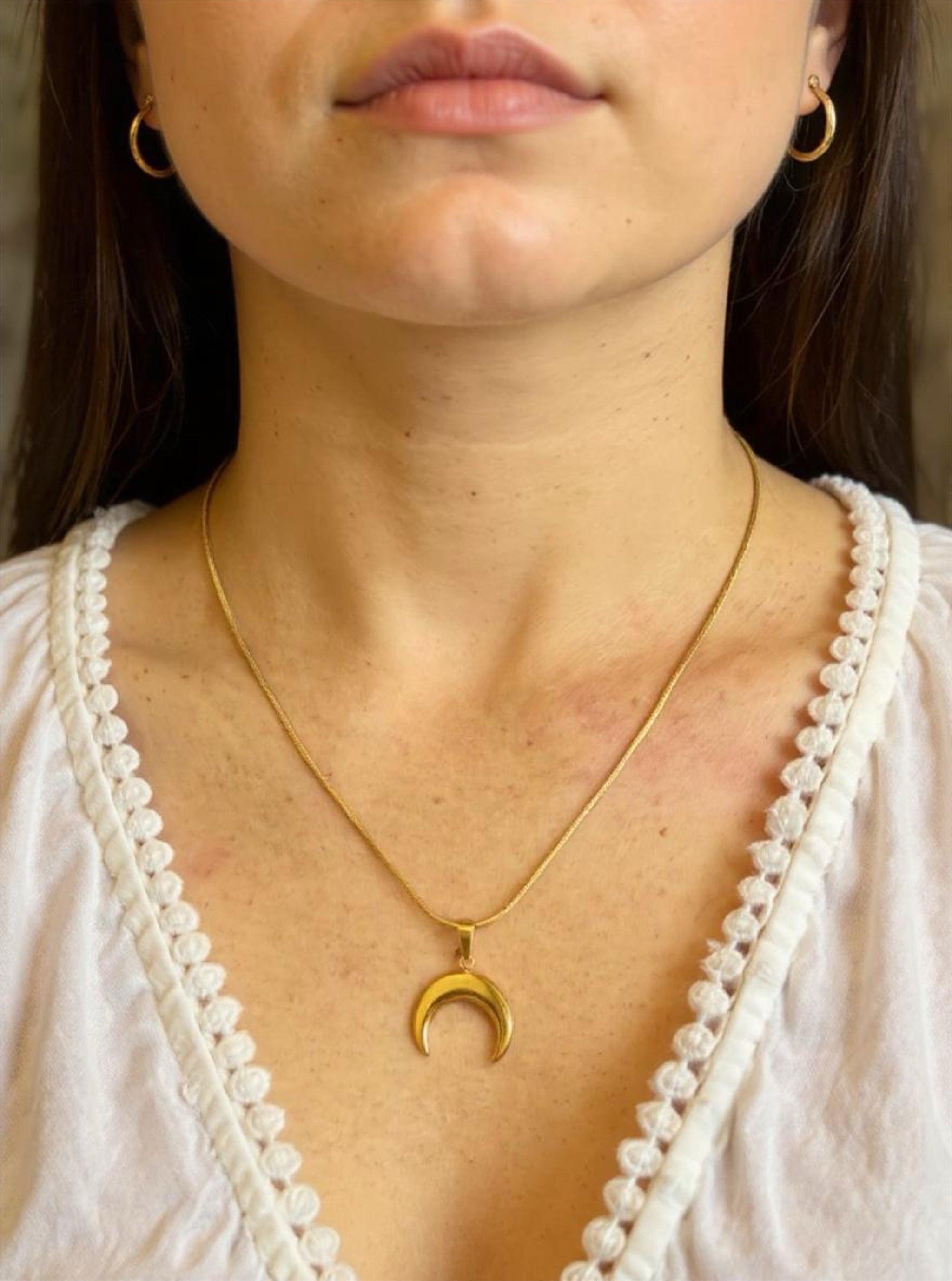Celestia Crescent Pendant Necklace