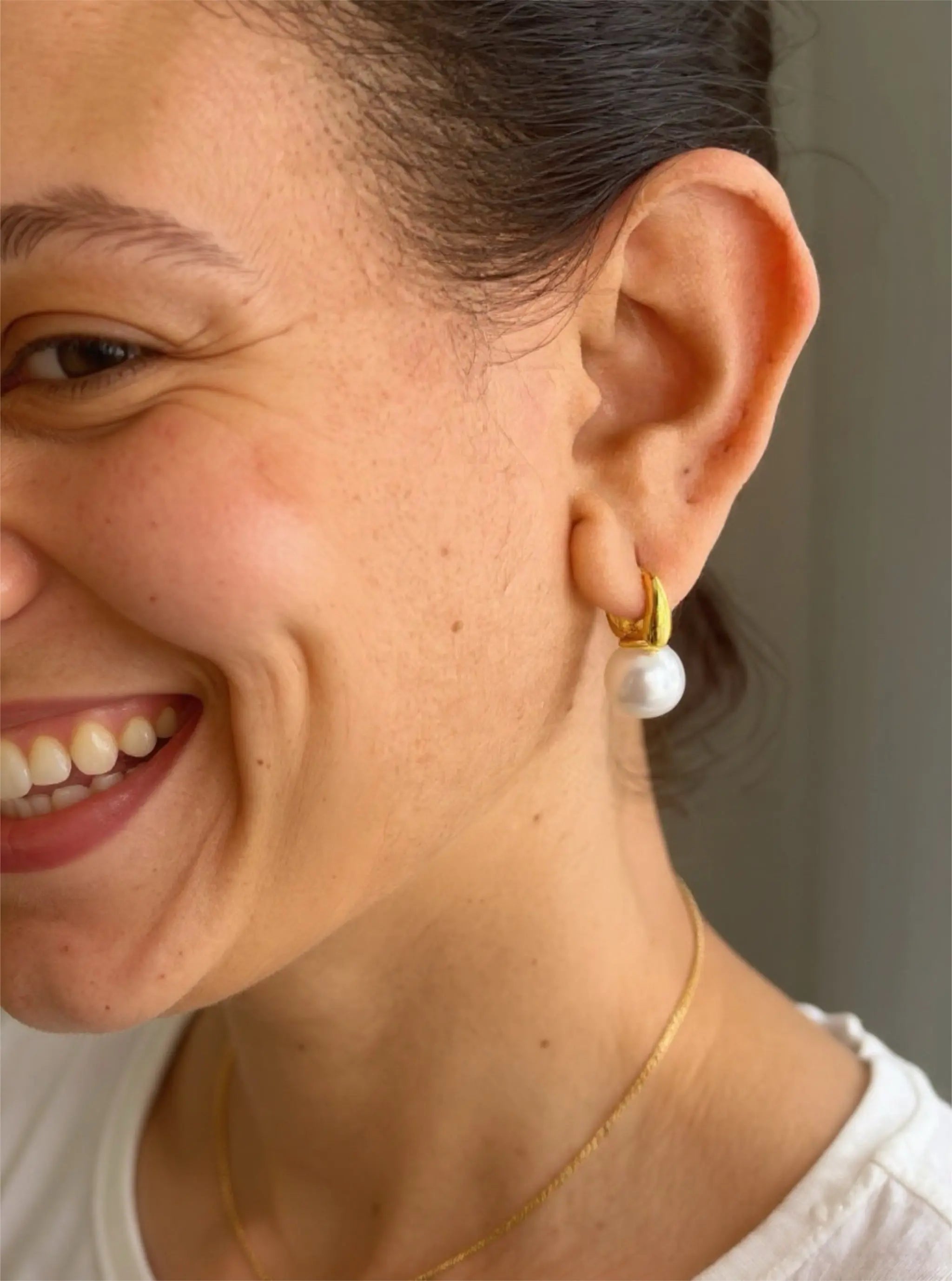 Orla Pearl Hoops - Laliyo Bedminster