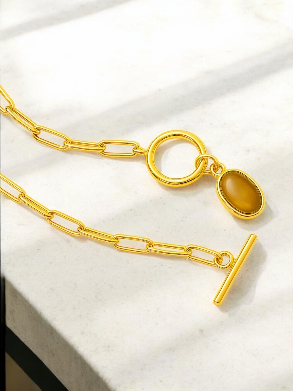 Amber Gaze Pendant Necklace
