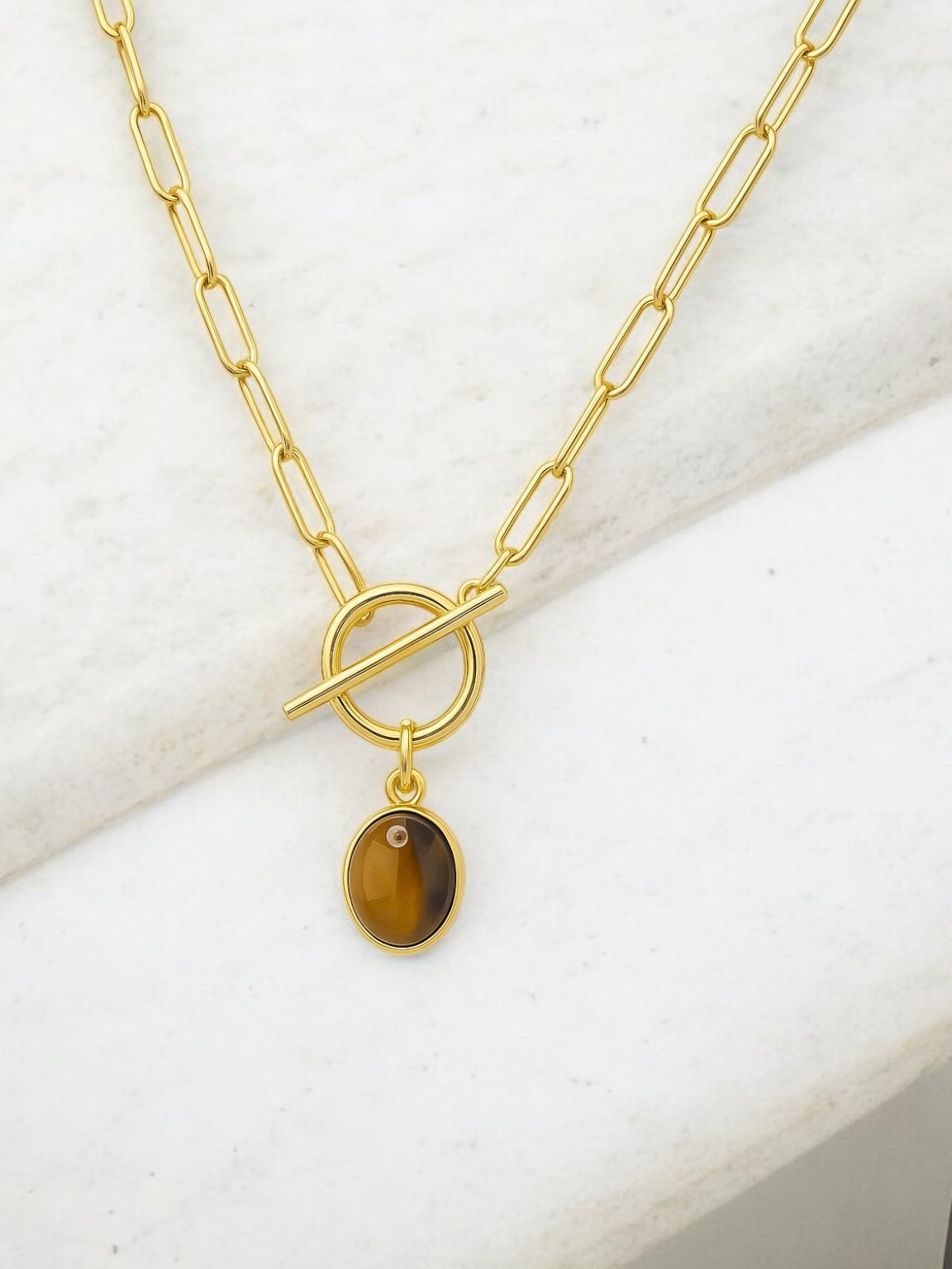 Amber Gaze Pendant Necklace