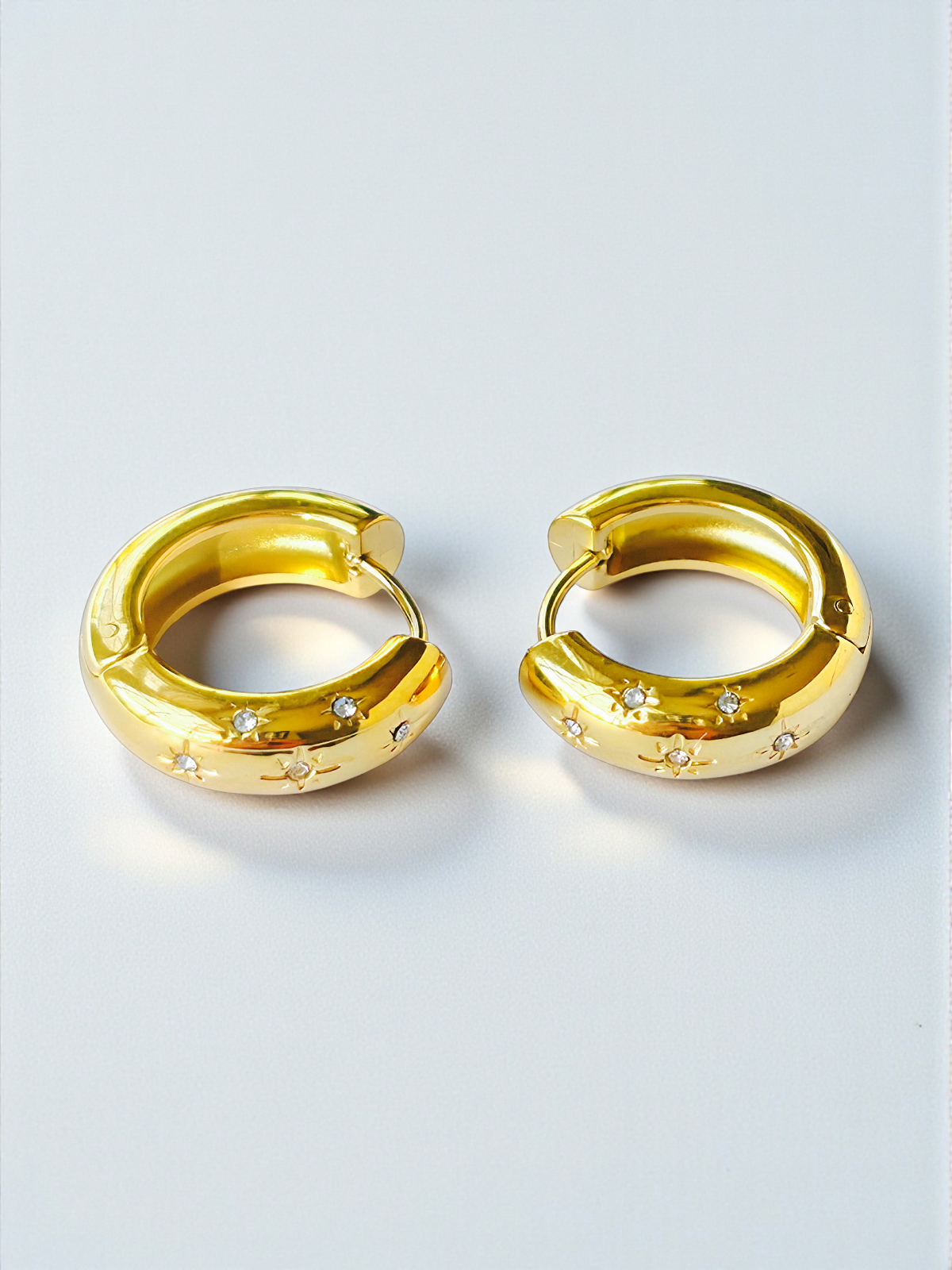 Celestial Engraved Hoop Earrings