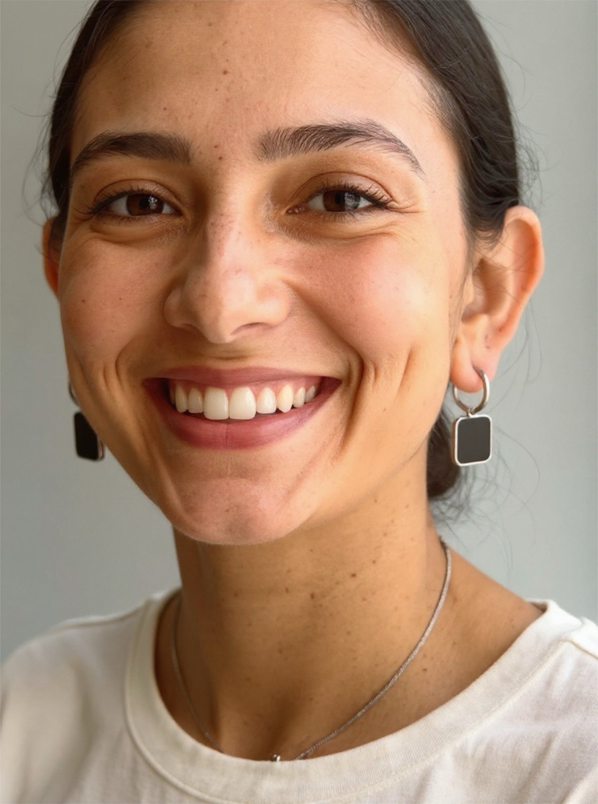 Obsidian Square Earrings