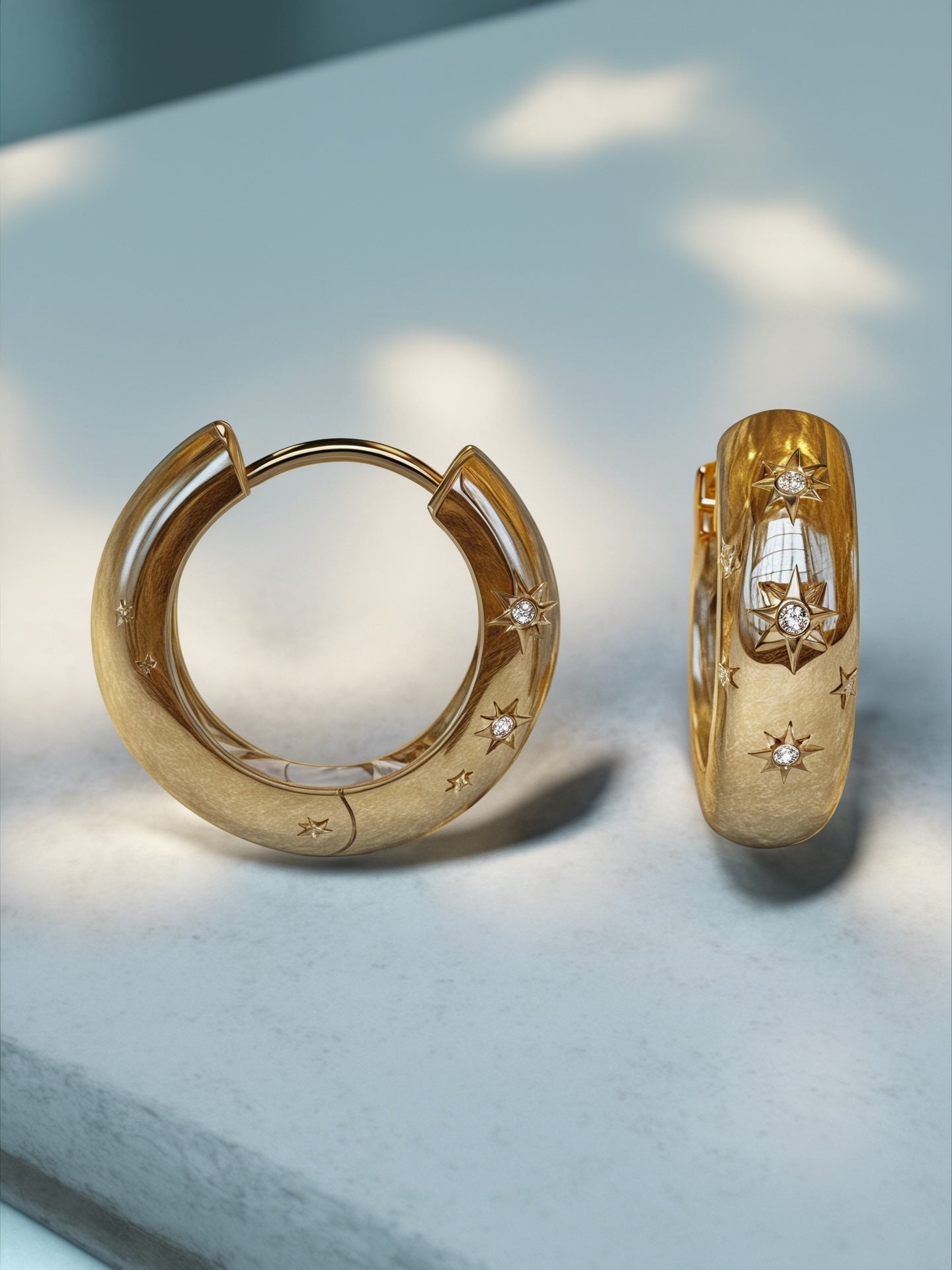 Celestial Engraved Hoop Earrings