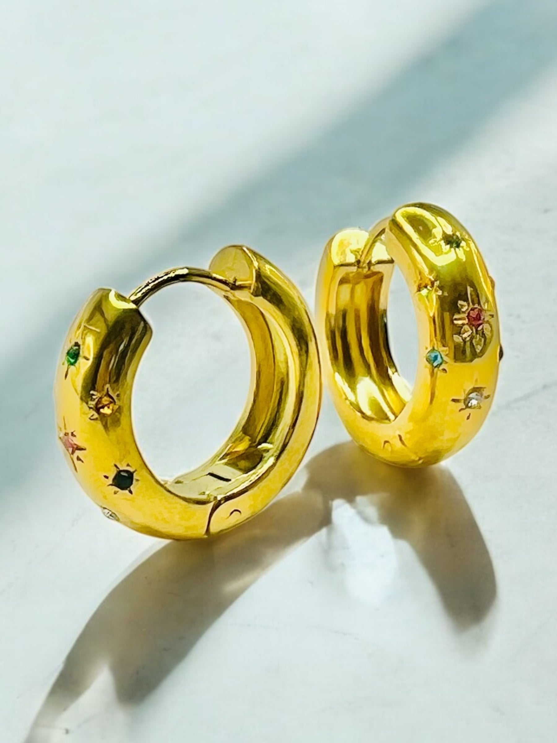 Celestial Engraved Hoop Earrings