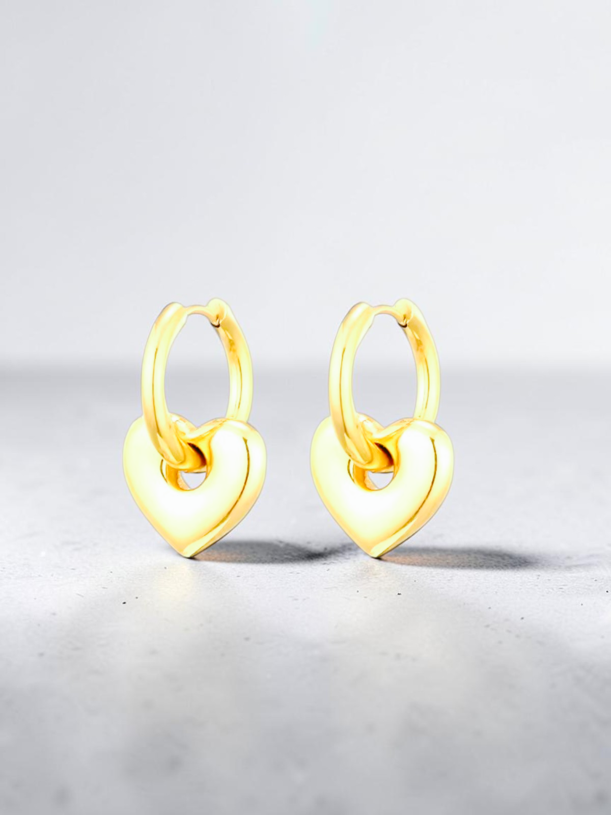 Cupid Puff Heart Hoop Earrings